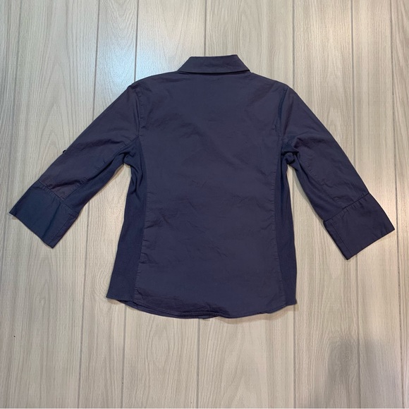 Daisy Fuentes Blue 3/4 Button Up - Picture 2 of 5